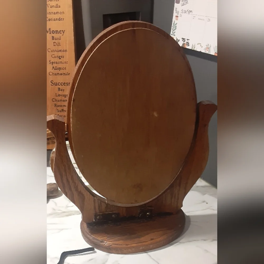 Antique Tabletop Wooden Mirror-beautiful piece